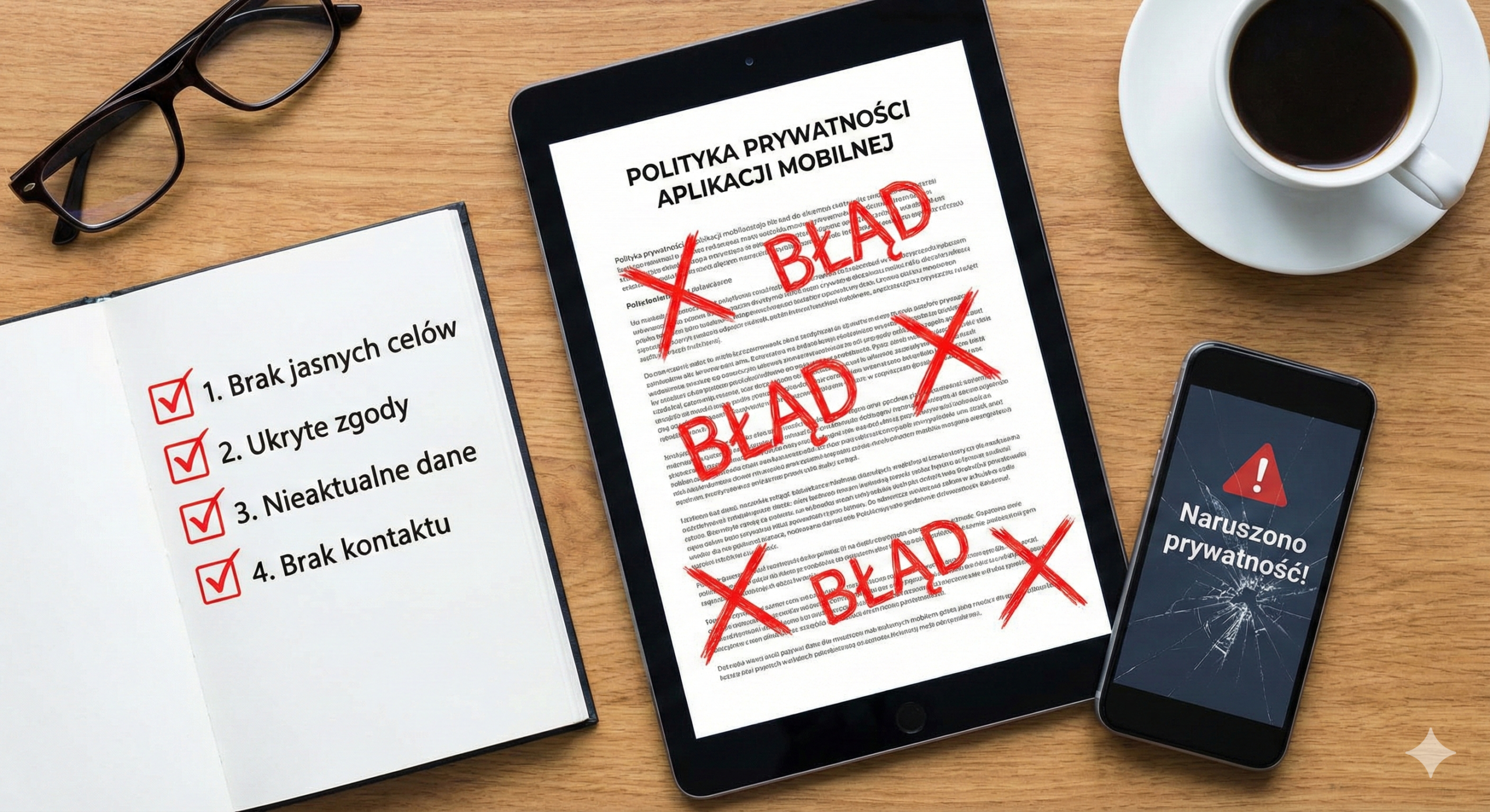 Najczęstsze błędy: polityka prywatności aplikacji mobilnej